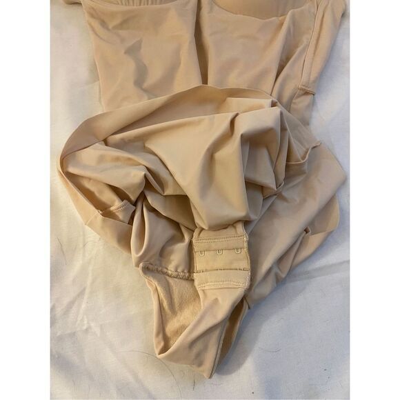 Maidenform slimming full shapewear suit snaps beige 38b rn#15763 Nylon Blend - Picture 4 of 6